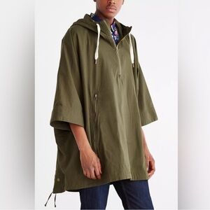 Koto Olive Green Hooded Poncho
